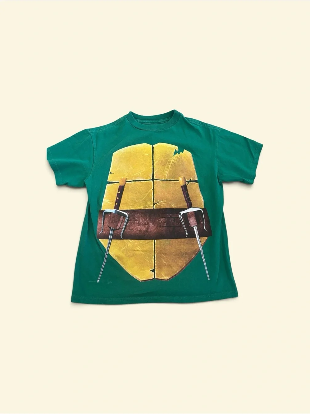 Nickelodeon TMNT Green Short-Sleeve Tee with Yellow Turtle Shell Graphic